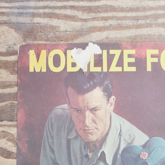 1951 WWII Mobilize for Defense Red Cross War Fund Poster Original - Picture 2 of 9